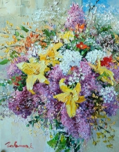 The Light Breath Of The Bouquet - oil, canvas