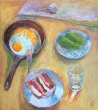 Artists Breakfast - oil, canvas