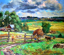 Summer In The Countryside - oil, canvas
