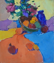 Still Life With Pomegranate - oil, ,canvas