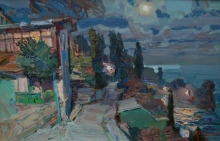 Evening At Chekhovka - oil, canvas