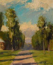Alley In The Park. August - oil on panel