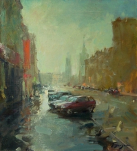 Krasnoprudnaya Street. Moscow - oil on canvas