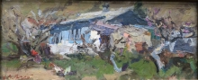 House In The Countryside - oil on board